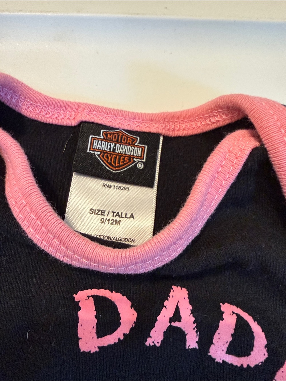 Harley-Davidson Black and Pink Baby One-Piece Set - Picture 2 of 2